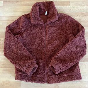 Z Supply womens pink sherpa zip up jacket size M